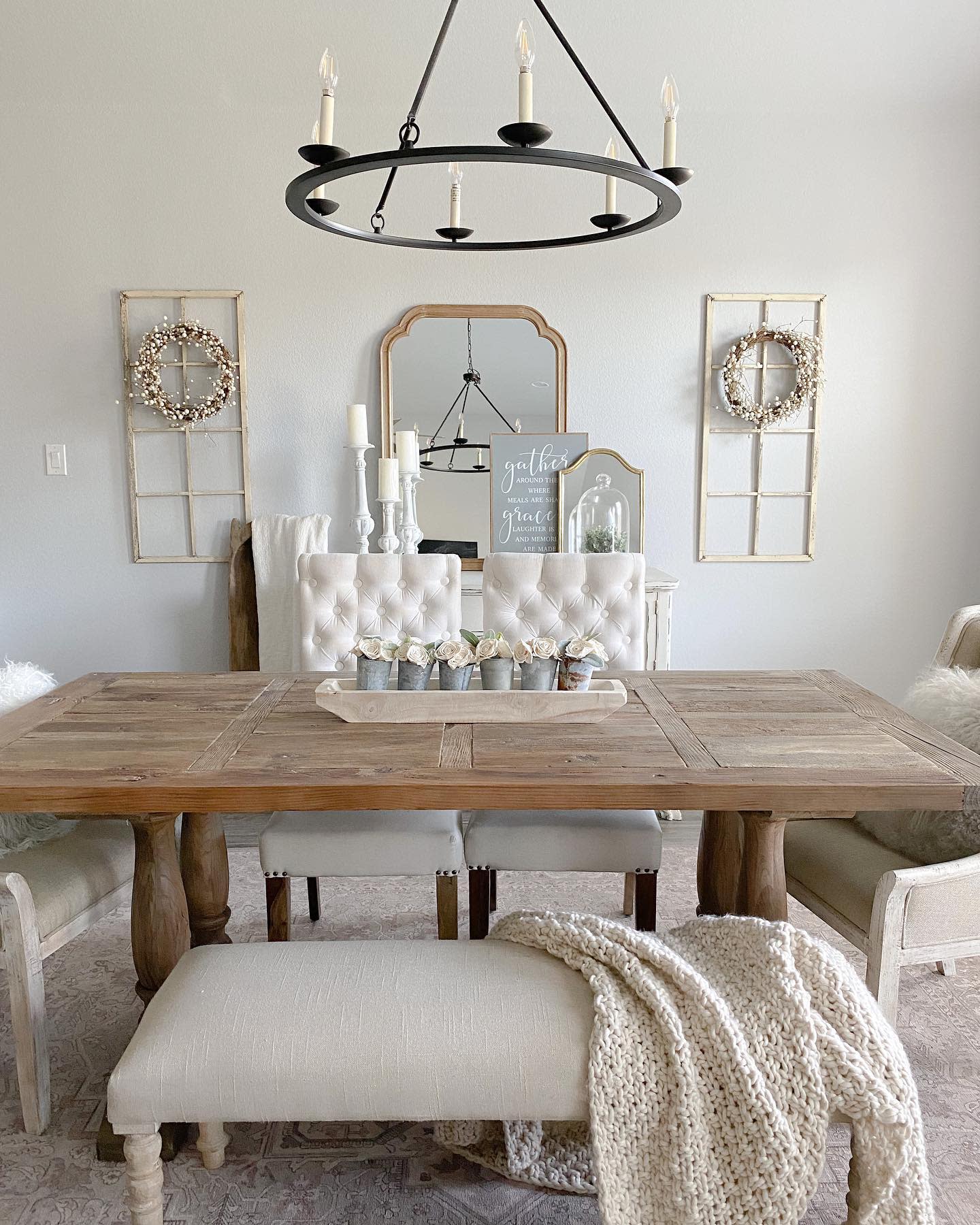 Farmhouse Dining Table Decor Ideas -my.blessed.home